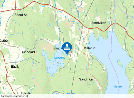 Skacksjön på kartan