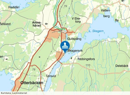 Skagern, Skagersvik på kartan