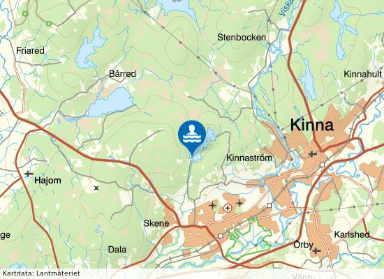 Skene Hedgärdesjön på kartan