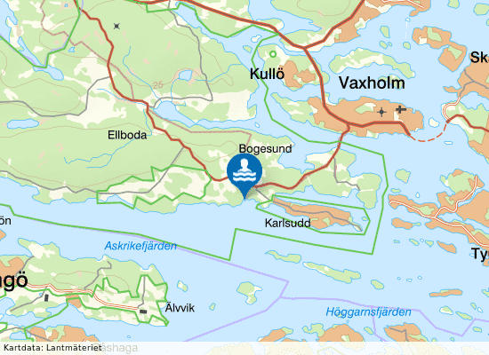 Bogesund, Fridhemsbadet på kartan