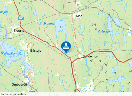 Skottesjöns badplats på kartan