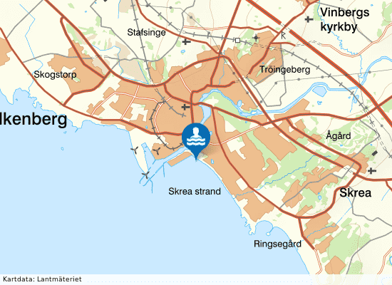 Skrea N,  Bryggan på kartan