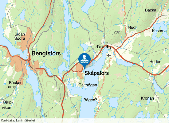 Skåpafors Laxsjön på kartan