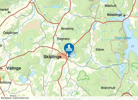 Skällingesjön på kartan