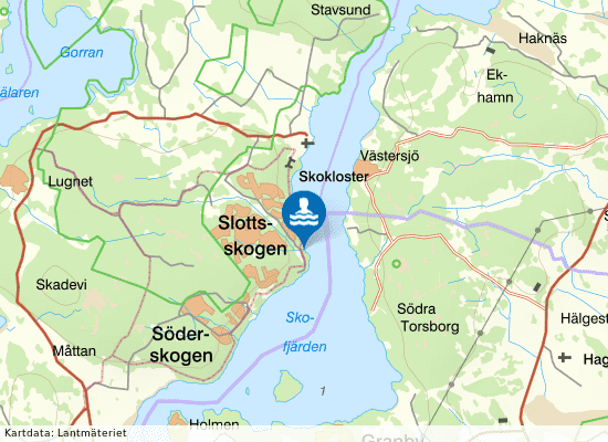 Slottsskogens utebad på kartan