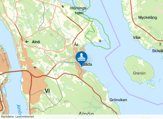 Slädaviken Alnö på kartan