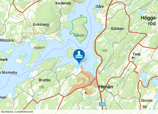 Småholmarna Henåns badplats på kartan