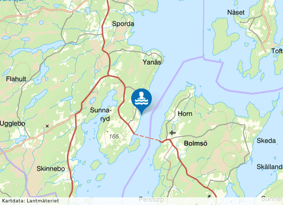 Bolmen, Kårehamn på kartan