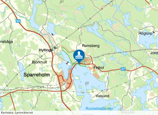 Sparreholmsbadet på kartan