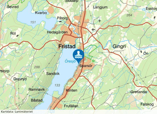 Sparsörs badplats, Öresjö på kartan