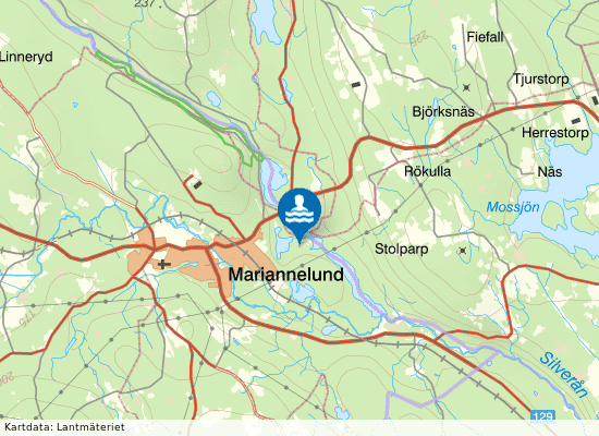 Spilhammarbadet på kartan