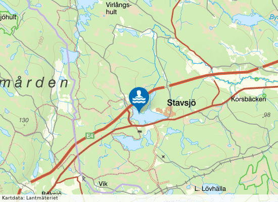 Stavsjön, Stavsjöbadet på kartan