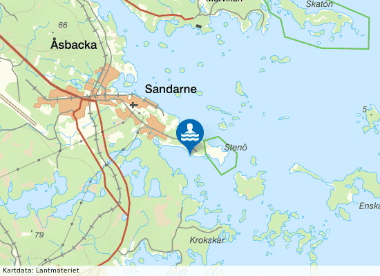 Stenö havsbad på kartan
