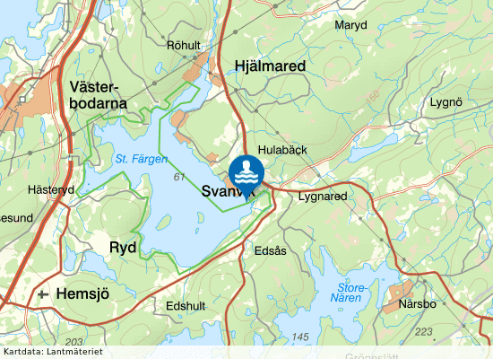 Stora Färgen, Lygnareds camping på kartan