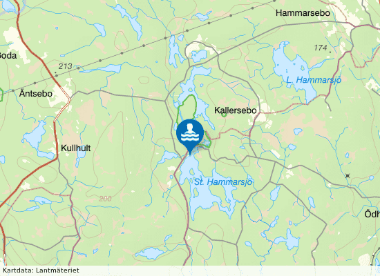 Stora Hammarsjön, Hultsfred på kartan