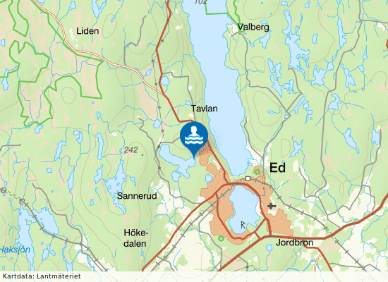 Stora Sågtjärns badplats på kartan