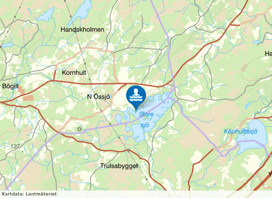 Storesjö på kartan