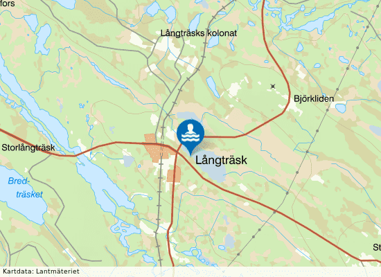 Storlångträsket, Långträsk på kartan