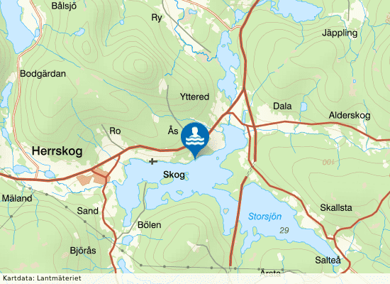 Storsjön på kartan