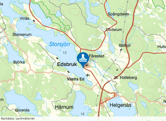 Storsjön, Edsbruk på kartan