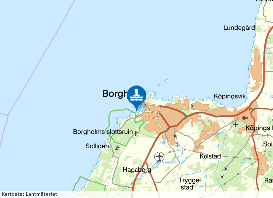 Borgholm, Kallbadhuset på kartan