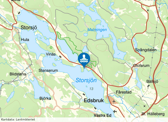 Storsjön, Sandviken på kartan