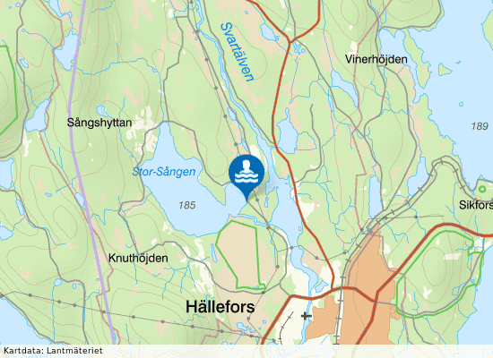 Stor-Sången, Sångsbadet på kartan