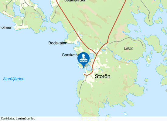 Storöns badplats på kartan