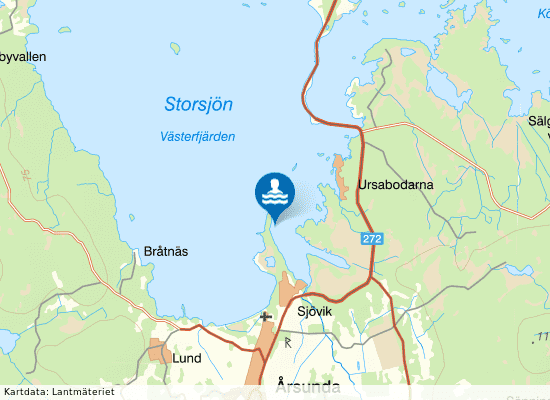 Strandbaden II simskola på kartan