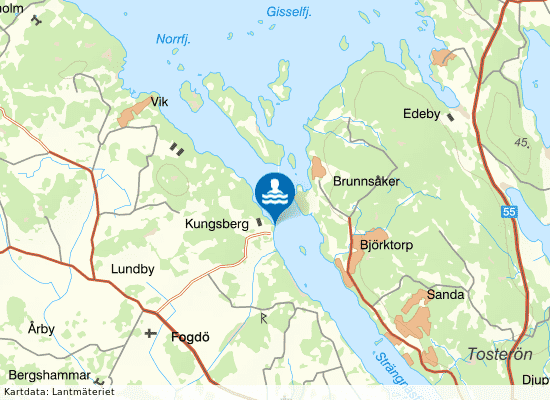Strängnäsfjärden, Kungsbergsbadet på kartan
