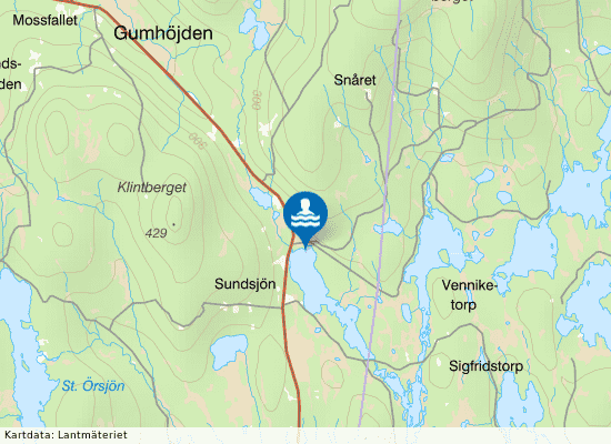 Sundsjön på kartan