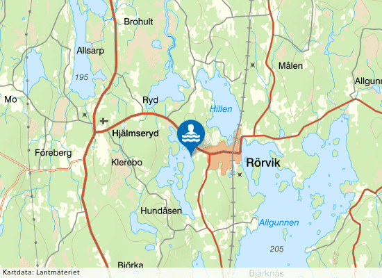 Svinasjön på kartan