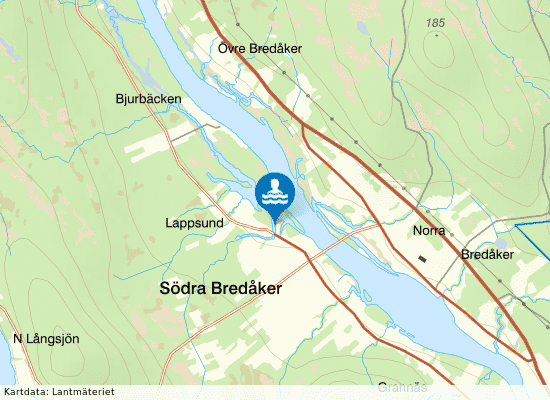 Södra Bredåker på kartan