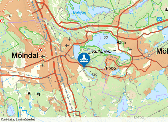 Södra Långvattnet på kartan