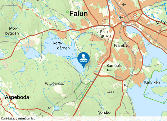 Södra Vällan på kartan