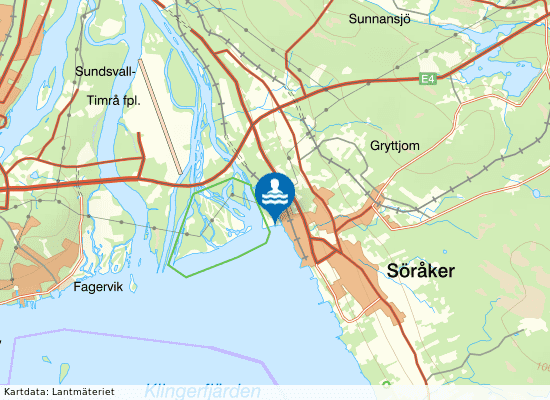 Söråkers badplats på kartan