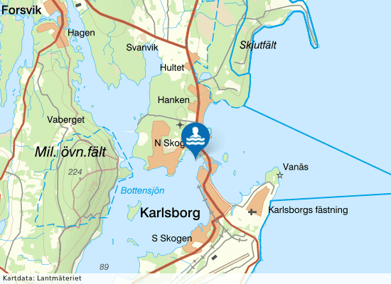 Bottensjön campingen på kartan