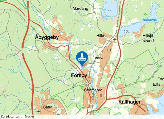 Testeboån, Forsby på kartan