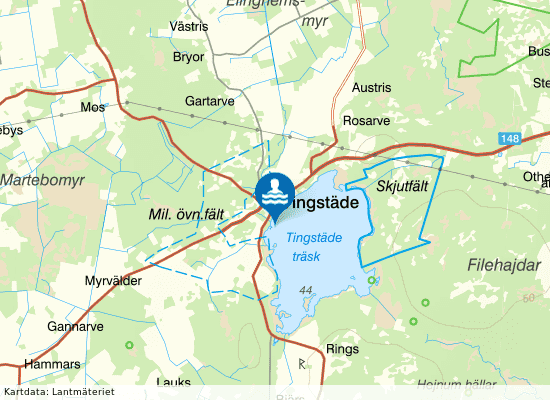 Tingstäde träsk på kartan