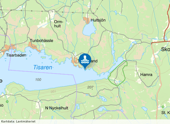 Tisarstrand, Campingen på kartan