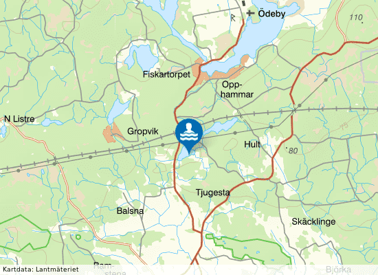 Tjugestasjön på kartan