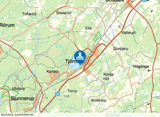 Tjörnarpssjön på kartan