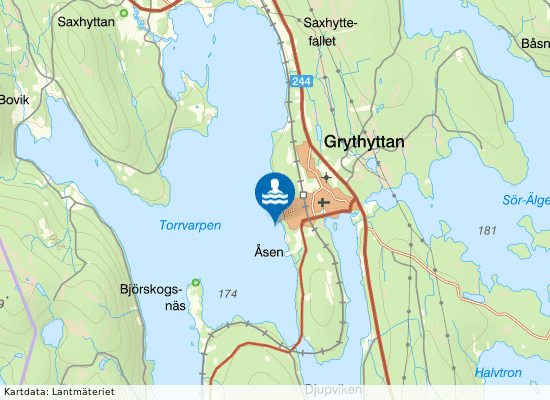 Torrvarpen, Grythyttans badpla på kartan