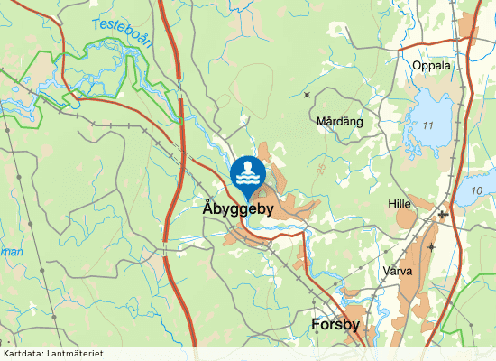 Torsved -Testeboån på kartan