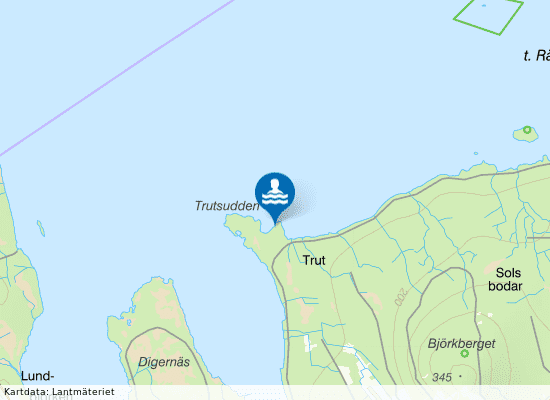 Trutsudden på kartan