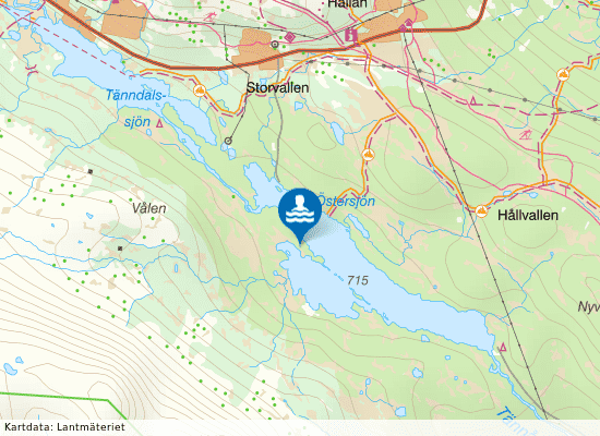 Tändalssjön på kartan