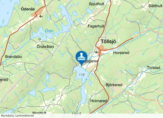 Töllsjön på kartan