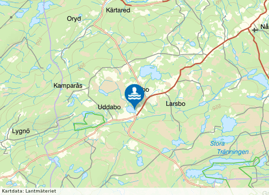 Uddabosjön på kartan