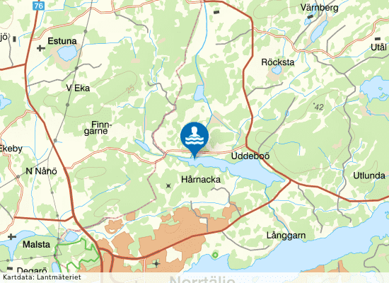 Uddeboö, Gillfjärden på kartan
