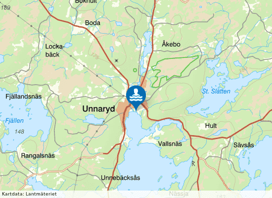 Unnen, Unnaryd på kartan